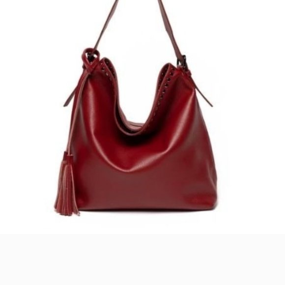 LAGGO REED-Red studded leather Tote - Picture 1 of 6